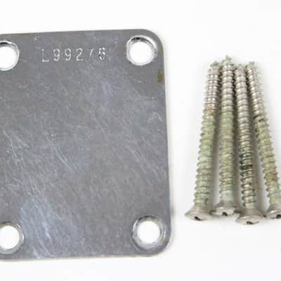 1965 Vintage Fender Precision Bass/Jazz/Telecaster Bass NECKPLATE w/Original Screws L-Series 4-Bolt USA 1960s 1970s Pre-CBS