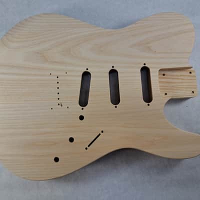 Unfinished Ash SSS Hardtail Tele guitar body - fits Fender Stratocaster necks J2449