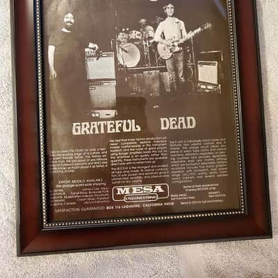 1977 Mesa Boogie Amps Promotional Ad Framed Grateful Dead Jerry Garcia, Bob Weir Original RARE