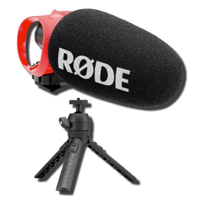 Rode VideoMicro II Camera-Mount Compact Shotgun Microphone with Tripod 2 Camera and Accessory Mount
