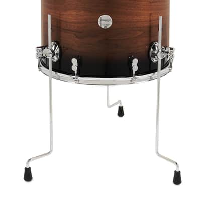 PDP Concept Series Maple Exotic Floor Tom, 16x18, Walnut to Charcoal Burst w/Chrome Hardware