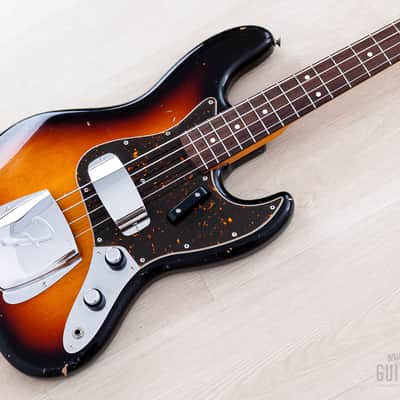 1988 Fender '62 Jazz Bass Stack Knob JB62-115 Sunburst Lacquer w/ American Vintage Pickups, Japan MIJ Fujigen