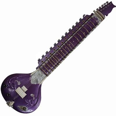 Purple Haze Indian Acoustic Electric Ravi Shankar Sitar with Reinforced Neck & Guitar Style Tuners. ALL TARIFF COSTS INCLUDED FOR USA