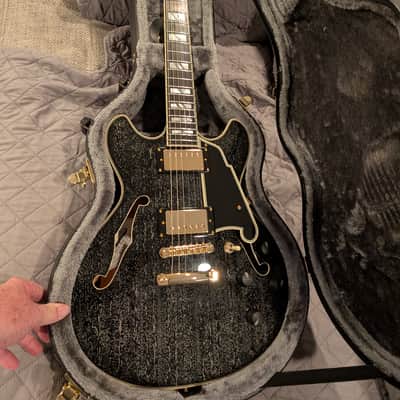 D'Angelico Mini DC semi-hollow body electric guitar. Black Dog 2023 - Black Dog