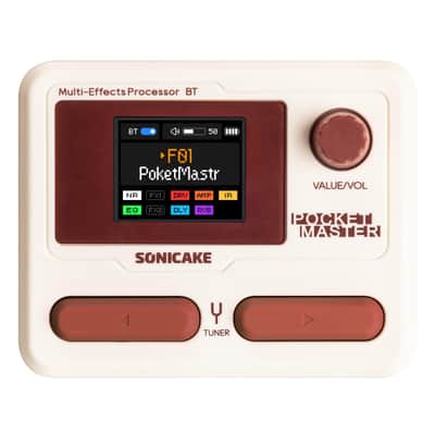 SONICAKE Pocket Master-Portable Multi Effects Pedal, 100+ Built-in Guitar/Bass/Acoustic Effects - White (Price includes the import duty to US buyer)