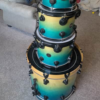 DW Collector's Series Drum Set in Regal Blue to Natural Fade with Black Hardware