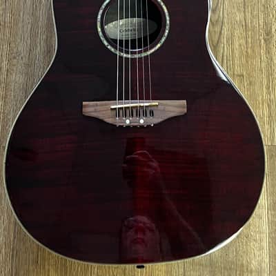 OVATION GC-24D CELEBRITY ACOUSTIC-ELECTRIC GUITAR WINE RED (USED)