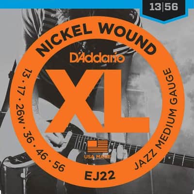 D'Addario EJ22 Nickel Wound Electric Guitar Strings, Jazz Medium, 13-56