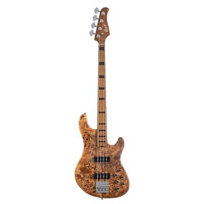Cort Cort GB Series Modern 4 Bass Guitar - Open Pore Charcoal Natural Vintage Deluxe Soft-Side Case