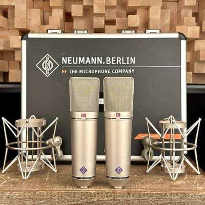 Vintage Neumann U 87 Condenser Microphone Stereo Pair. Close SN. Great Shape U87 1982 Z 48 Shock Mount