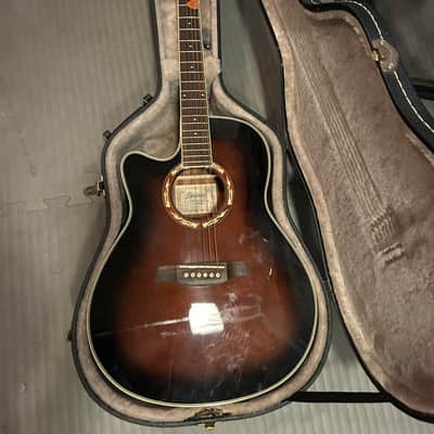 Ibanez AEF18LE 2012 Left-Handed Acoustic-Electric w/ Hard Case - Dark Violin Sunburst
