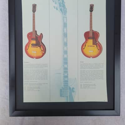 1966 Gibson Guitars Color Promotional Ad Framed ES-125CD, ES-125 Original