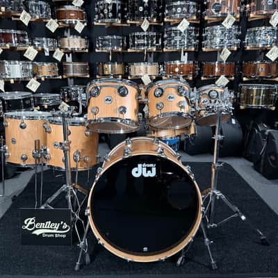 ~ONE OF A KIND PROTOTYPE~ DW Collector's Series Cherry SonicPly 7-Piece 8/10/12/14/16/22 Drum Kit Set in Natural Satin Oil w/ Chrome Hardware & Matching 6.5x14 Snare Drum