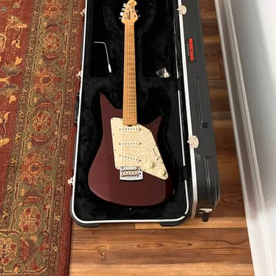 1997 Ernie Ball Music Man Albert Lee Signature SSS Tremolo - Pearl Red