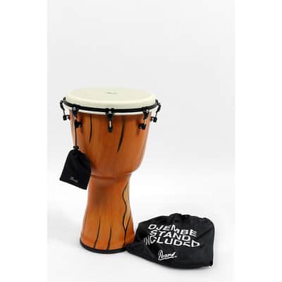 Pearl Top Tuned Djembe with PBJSTD Wood Djembe Stand Regular 14 in. Artisan Cypress