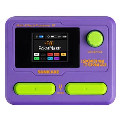 SONICAKE Pocket Master-Portable Multi Effects Pedal, 100+ Built-in Guitar/Bass/Acoustic Effects - Purple (Price includes the import duty to US buyer)