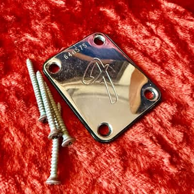 Fender Telecaster neck plate 1975 - Chrome f logo 4 bolt precision bass original vintage USA