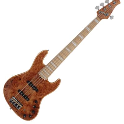 Swing G7V Natural Chambered Body Lightweight Active Burl 5 String Bass Guitar