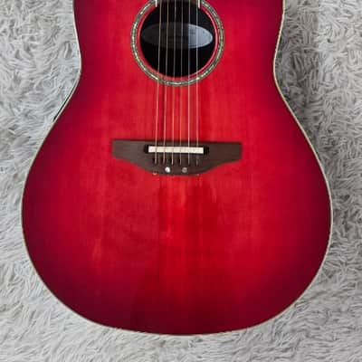 Ovation Celebrity CSE24 6-string Acou/Ele Guitar in Ruby Red with Hardshell Case
