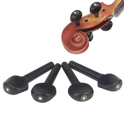 4Pcs Ebony Violin Tuning Pegs Set For 4/4 Size Violin Fiddle Replacement Accessory Kit