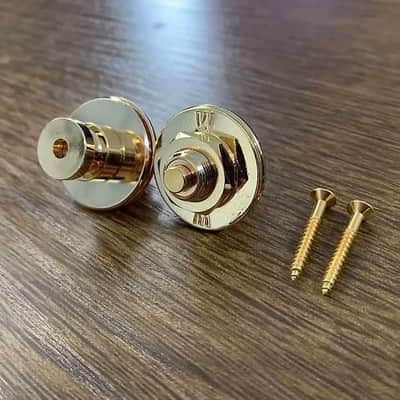 Warwick 2 Piece Bass Guitar Strap Lock Buttons in Gold