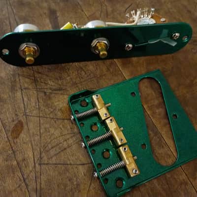 Tele Harness & Custom Painted Green Bridge + Plate: Series Parallel Mod