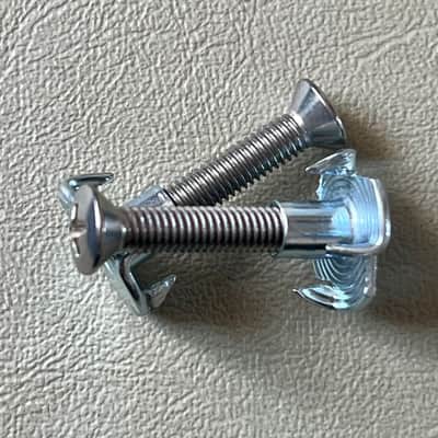 Pair of 2x chrome strap handle mounting bolts / nuts metric - Marshall / Fender style