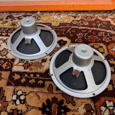 Vintage 1960s Matched Pair Vox AC10 Elac Silver Bell Alnico 10N/86 10" Speakers