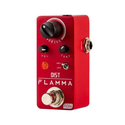 FLAMMA FC06 Distortion Guitar Pedal Electric Guitar Effects with 2 Modes: Boost & Drive (HP/LP), Mini Analog Guitar Pedal, True Bypass