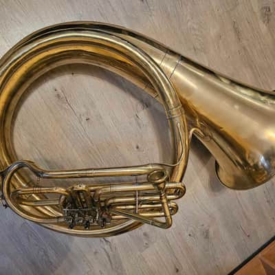 Helicon Bb Tuba Soviet 3 Valves Brass Pipe Wind Instrument Horn USSR Vintage and Rare