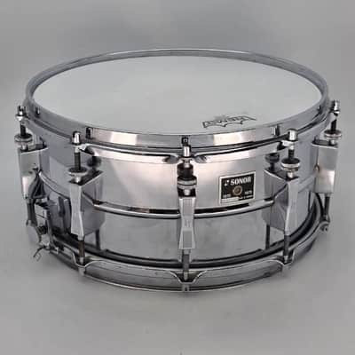 Used Vintage Sonor Ferro-Managanese Steel Shell Snare Drum 14x6.5 - Good