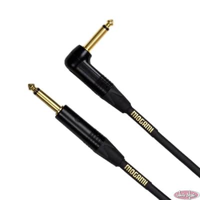 Mogami Gold Instrument-18R | High Clarity Guitar and Instrument Cable Right Angle Plug 18ft