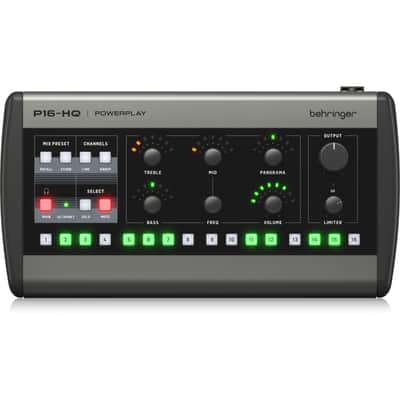 Behringer P16 HQ | 16 Channel Personal Monitor Mixer | ULTRANET Powered with High-Quality Headphone Amp