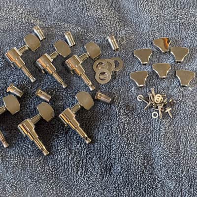 Squier Affinity Strat Tuners - Ping Brand 6-in-Line Chrome - Near New + Bonus Button Set