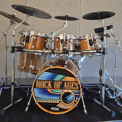 Custom Black Walnut Stave 6-PC Drum Kit 2012 - Natural Walnut Polyurethane Finish