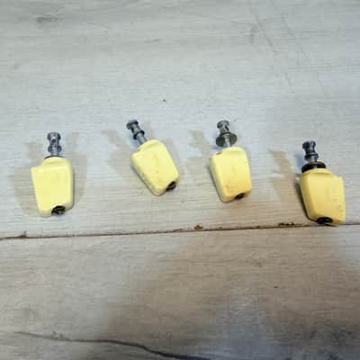Uknown Vintage Open Gear Ukulele Tuning Peg Set Cream Button 4pc 1950s–1970s