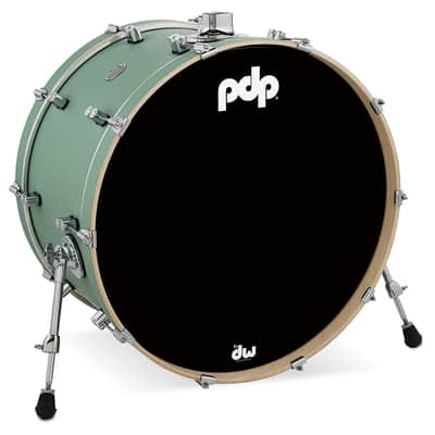PDP Concept Series Maple Bass Drum, 14x24, Satin Seafoam Finish Ply w/Chrome Hardware