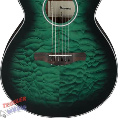 Ibanez AEWC16QA-TEH Acoustic/Electric Guitar Transparent Emerald Burst