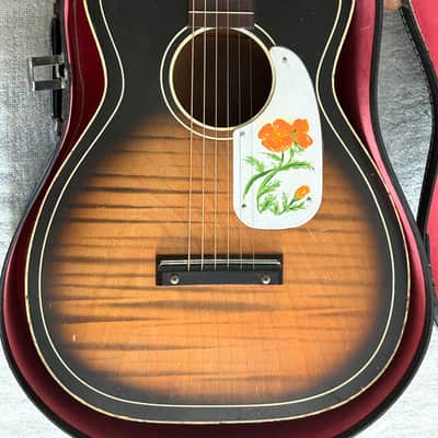 Silvertone Parlor Acoustic Guitar 1960’s - Tobaccoburst