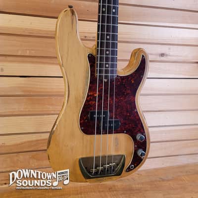 FEATURING THE CLAW 1969 Fender Precision Bass with G&G-Style Hard Case - Stripped Natural, 10.2lbs, Fender "The Claw" Solid Brass Bridge