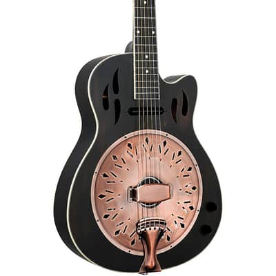 Ortega RRG40CE-DBK Concert Cutaway Acoustic-Electric Resonator Guitar Regular Black