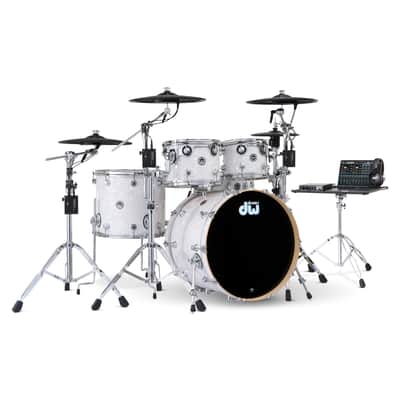 DWe 5-PC Kit Bundle 22/10/12/16/14sn w/ Roland Cymbal Pack and Hardware Pack (White Marine Pearl)