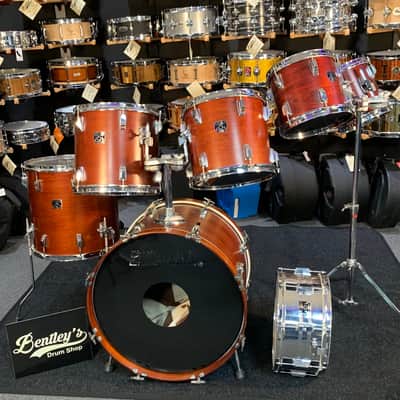 Vintage 1980's TAMA Royalstar 7-Piece 8/10/12/13/16/22 Drum Kit Set in Super Mahogany Satin w/ Metal Snare Drum