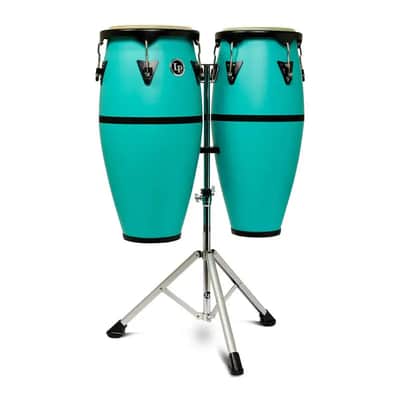 LP Discovery II Ultralight Conga Set 10" & 11" w/Stand Sea Foam