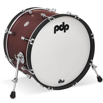 PDP Concept Classic 14x20 Ox Blood Stain Kick Drum with Ebony Stain Hoops