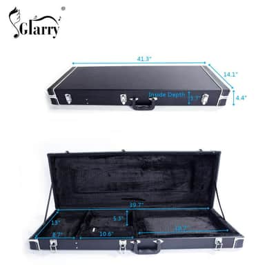 New OEM Flat Surface Simple Style Electric Guitar Hard Shell Case Black 2023