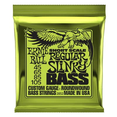 Ernie Ball Regular Slinky Nickel Wound Short Scale Electric Bass Strings 45-105 Gauge