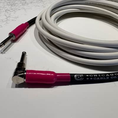 Instrument Cable (Right Angle Silent to Straight) - 20 ft, White