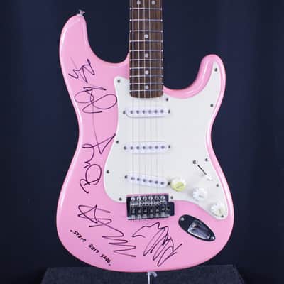 Squier Bullet Stratocaster Signed by "Boys Like Girls" - Pink