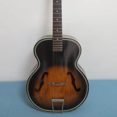 Vintage 1960s Silvertone Harmony Acoustic Guitar Plays Great Low Action Sunburst Harmony Kay Splits On Front Body